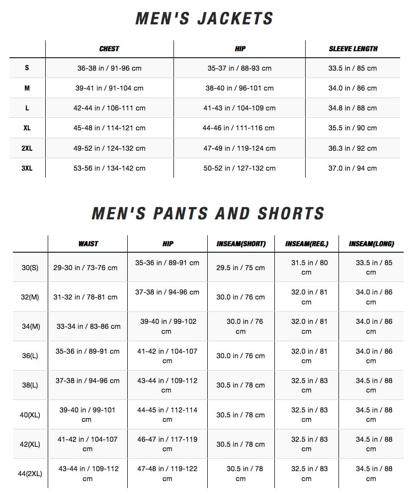 north face jacket size chart womens
